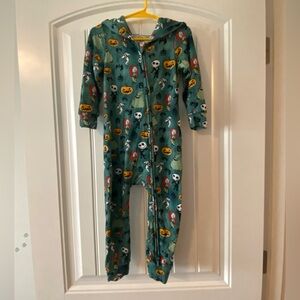 Posh Peanut Nightmare Before Christmas French Terry Zippered Hooded Romper